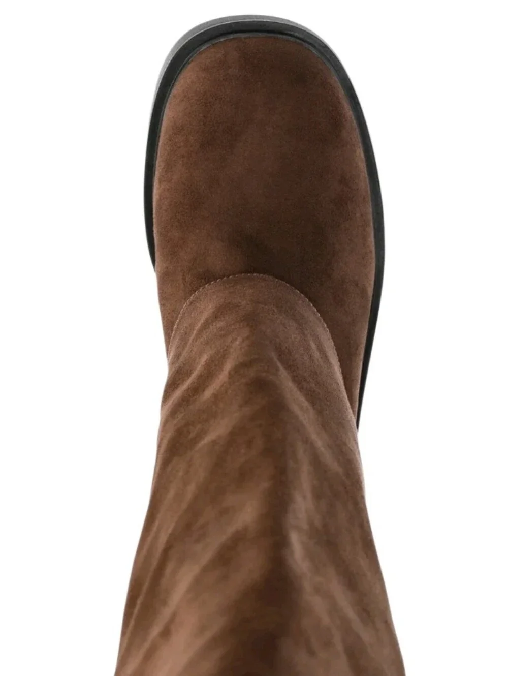 Women's Brown Faux Suede Buckle Knee-High Moto Boots Sz Nwt